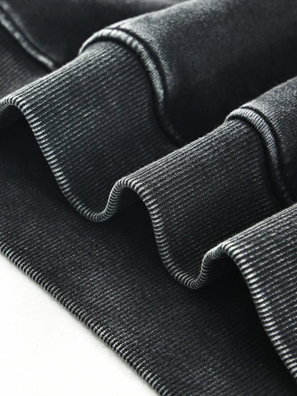 Goth Print Acid Washed Hoodie