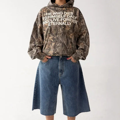 Camo Hoodie W/ Print