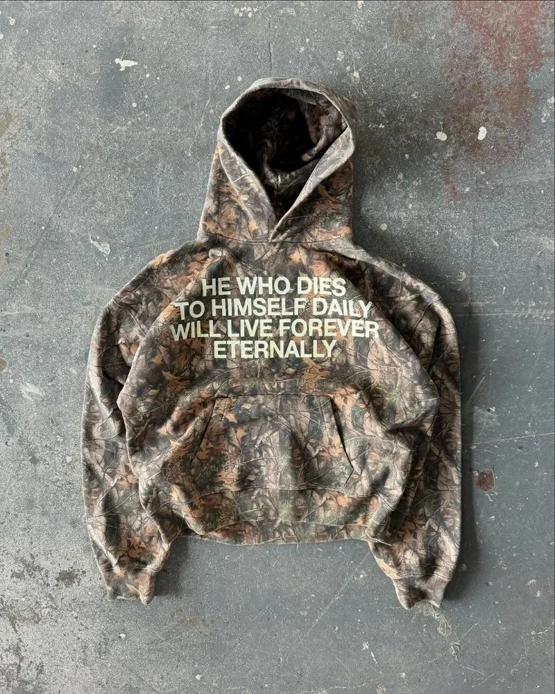 Camo Hoodie W/ Print