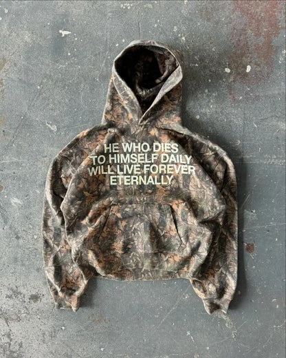 Camo Hoodie W/ Print