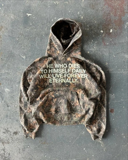 Camo Hoodie W/ Print