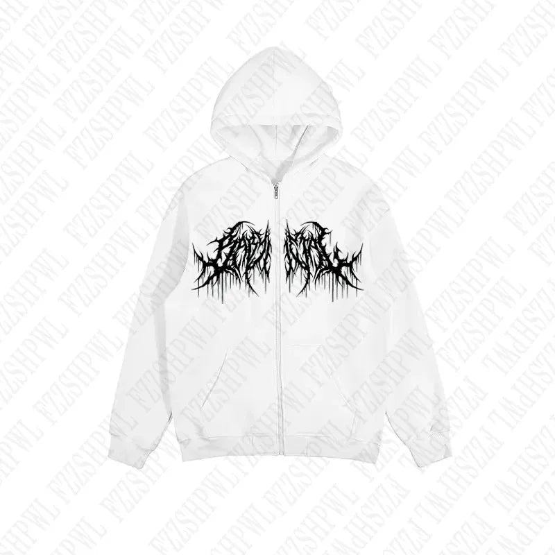 Goth Print Zip Up