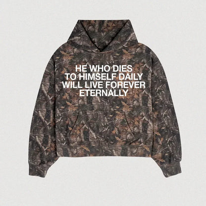 Camo Hoodie W/ Print