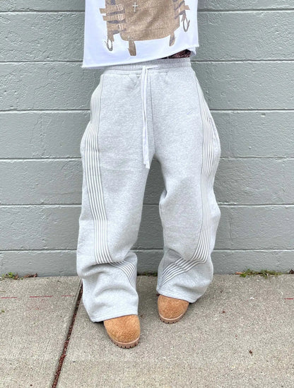 Striped Baggy Sweat Pants
