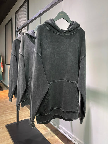 Goth Print Acid Washed Hoodie