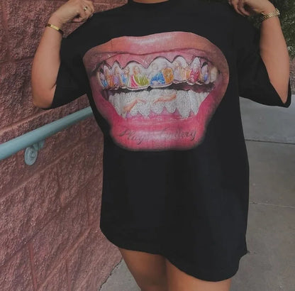 Teeth Print Graphic Tee's