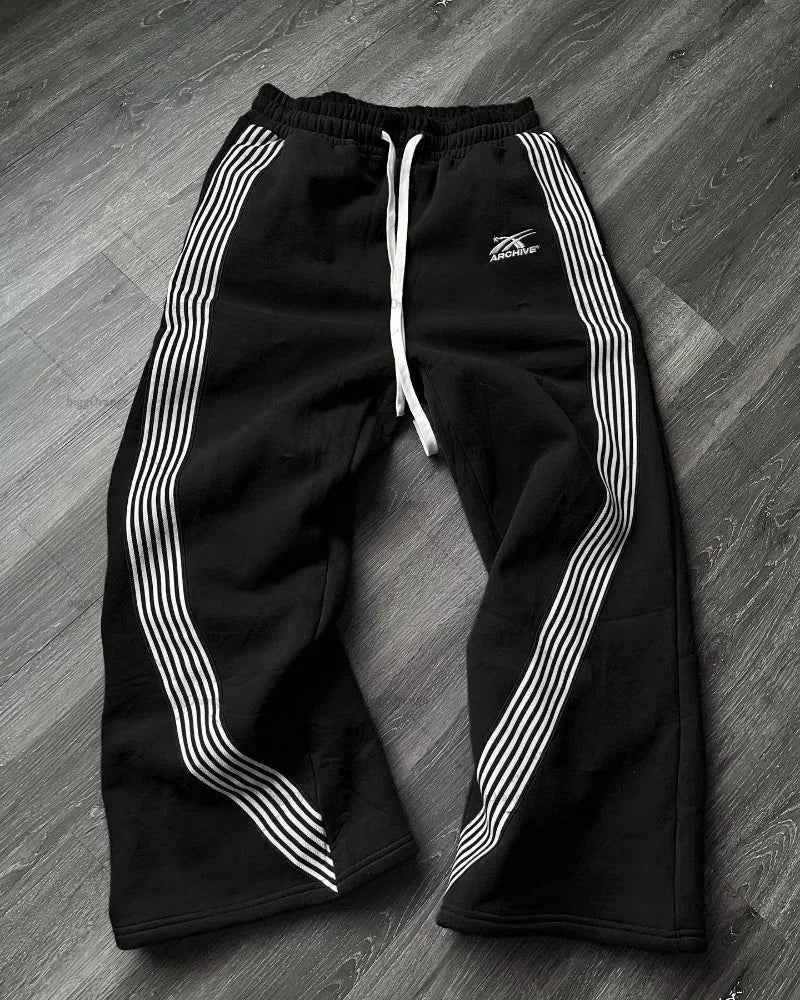 Striped Baggy Sweat Pants